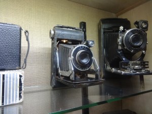 My first camera was a belows model like this one. 8 or 12 shots to a roll.