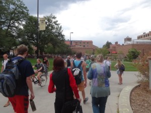 Familiar scene: the surging to and fro on the hour.