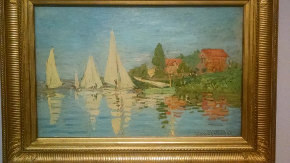 Compare this work to the boats at Honfleur; the tonality and gentleness here seems closer to Renoir than some his more dramatic early work